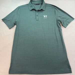 Travis Mathew Mens L Pebble Beach Golf Links Polo Shirt Short Sleeve Green EUC